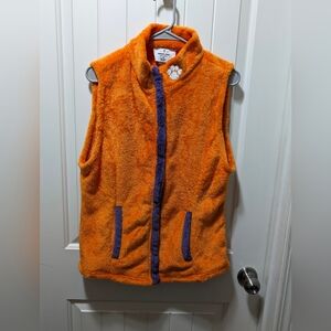 Clemson Tigers Emerson Street Clothing Co Plush Vest Orange and Purple. Size Med
